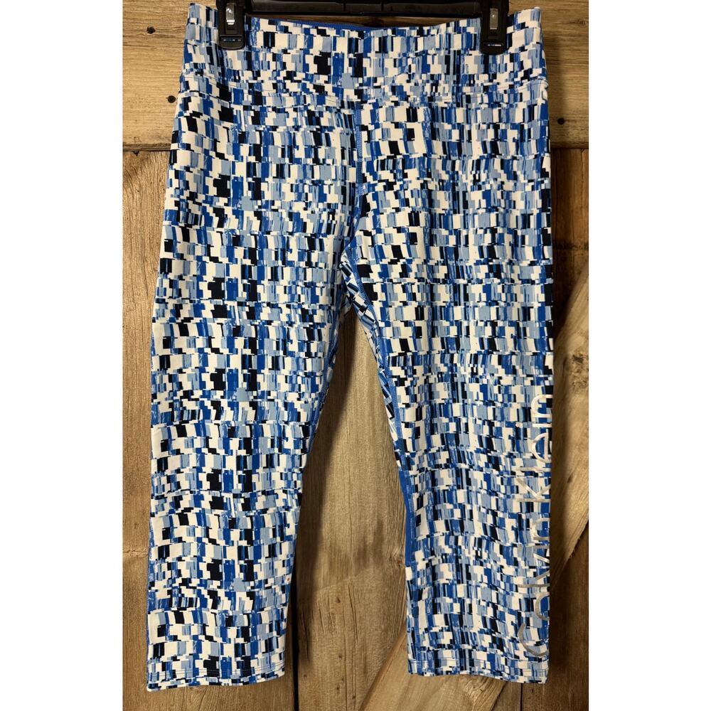 Calvin Klein Blue Performance Wick Compression Athletic Yoga Capris Pants Large